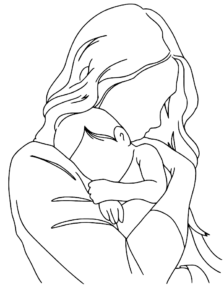 Mütterpflegerin hält ein Baby liebevoll im Arm symbolisch für Doula Geburtsbegleitung, Unterstützung und Begleitung im Wochenbett und Mütterpflege in Erlangen.